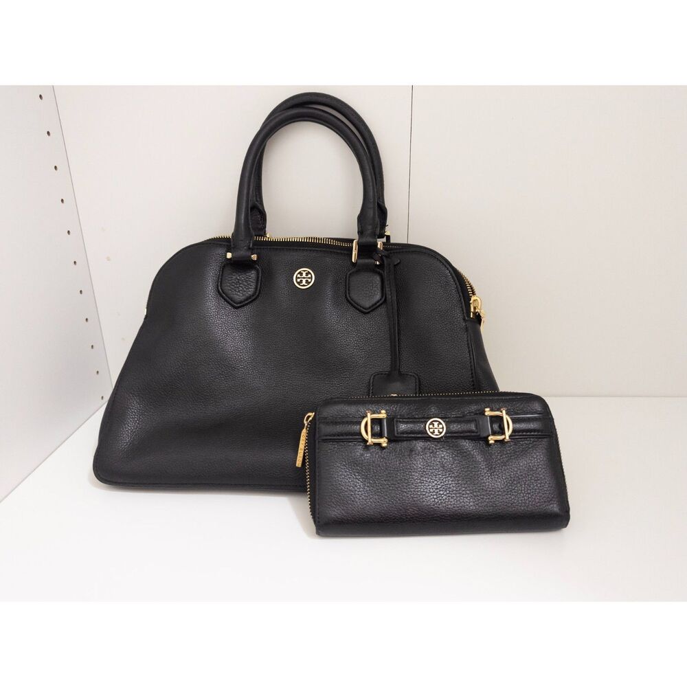 Tory Burch Robinson Pebbled Triple-Zip Satchel & Jaden Horsebit Wallet
